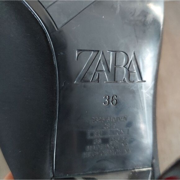 ZARA NEOPRENE HIGH-HEEL SANDALS SLIP ON BLACK SIZE 6 - Picture 7 of 11